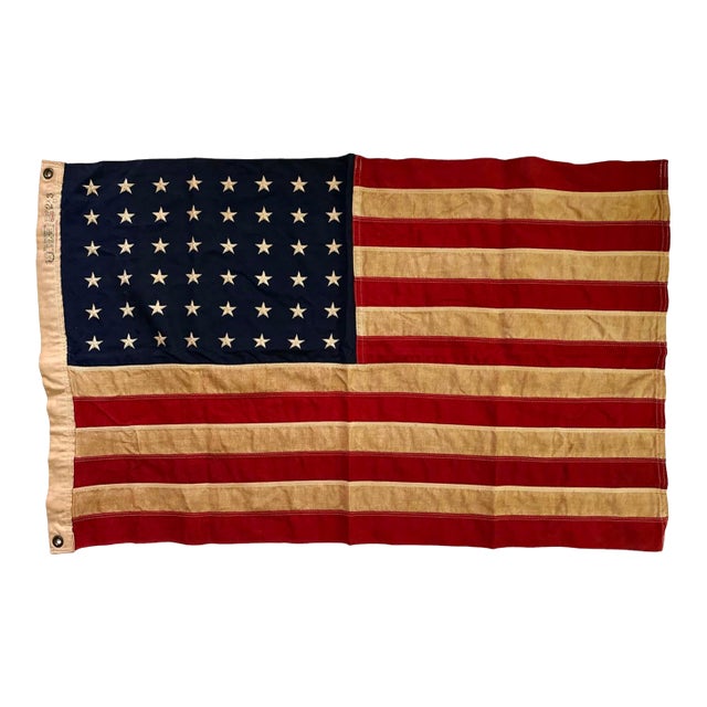 Antique American Flag With 48 Stars For Sale