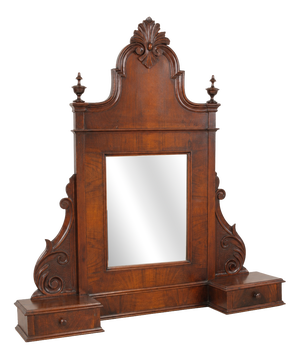 Italian Carved Walnut Dressing Mirror from Cucchi & Sola, 1850