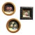Set of 3 Miniature Rose Oil Paintings Vintage Frames Tiny Floral Wall Art Roses For Sale