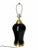 Vintage Black and Gold Floral Ceramic Table Lamp For Sale - Image 4 of 11