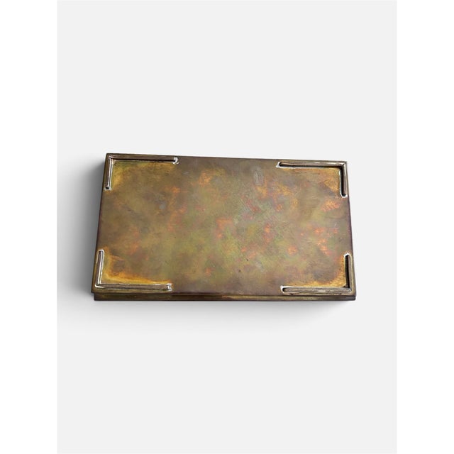 Mid-Century Modern Midcentury Mexican Style Mixed Metal & Stone Mosaic Sailfish Box For Sale - Image 3 of 10