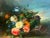 Beautiful decorative oil on canvas still life floral and fruit in basket painting. Great detail and vibrant colors. In...