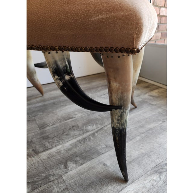 Mid 20th Century Hollywood Regency Steer Horn Bench/Ottoman - Manner of Anthony Redmile For Sale In New York - Image 6 of 9