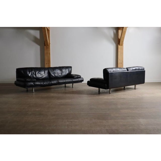 Black Milano 210 Two-Seater Sofa by De Pas, Durbino and Lomazzi for Zanotta, Italy, 1980s For Sale - Image 8 of 12
