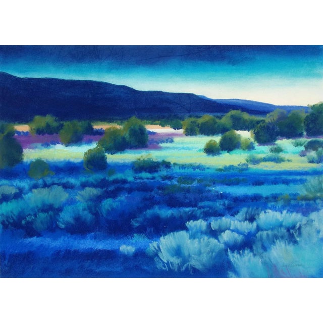 Rustic 1990s "Evening Shadows II" Impressionist Style Southwestern Landscape Pastel Drawing by Jan Myers, Framed For Sale - Image 3 of 6