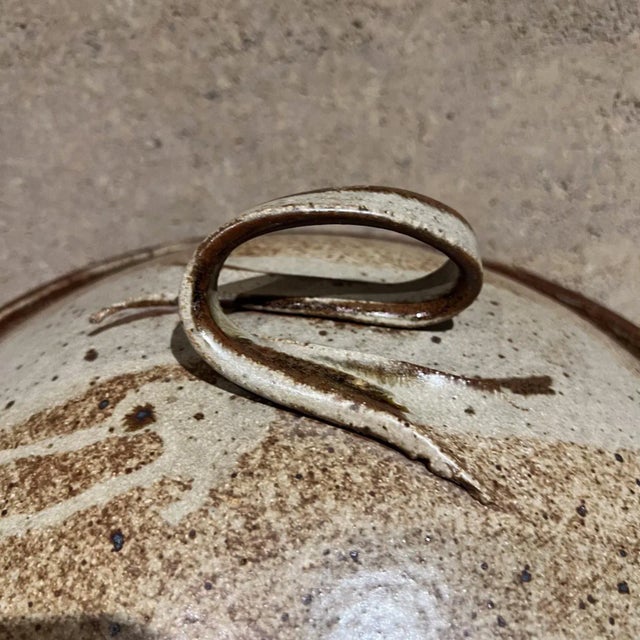 Studio Art Pottery Covered Casserole Stoneware Pot Signed For Sale In San Diego - Image 6 of 10