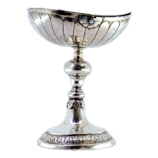 Silver Boat with Reliefs and Applications with Engraved Base For Sale
