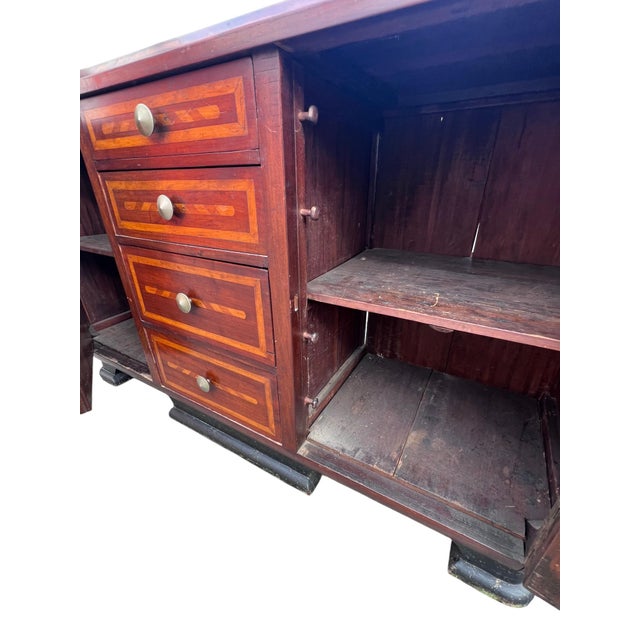 Mid 19th Century Antique Inlaid Buffet Sideboard W Rare Locking Drawer Mechanism For Sale - Image 5 of 18