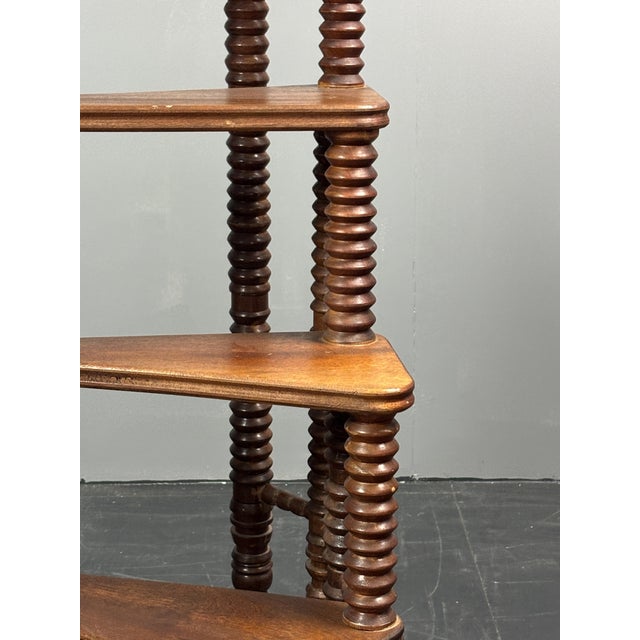 Mid-Century French Turned Wood Library Steps in the style of Charles Dudouyt, 1950s For Sale - Image 14 of 18