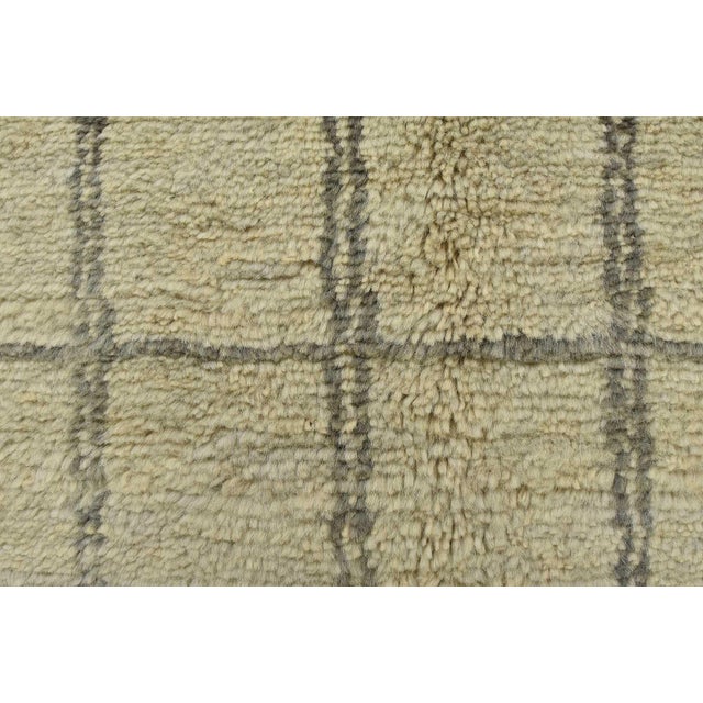 Moroccan Rug 9’2” X 11’10” Gray Wool Contemporary Hand-Knotted Carpet For Sale - Image 10 of 15