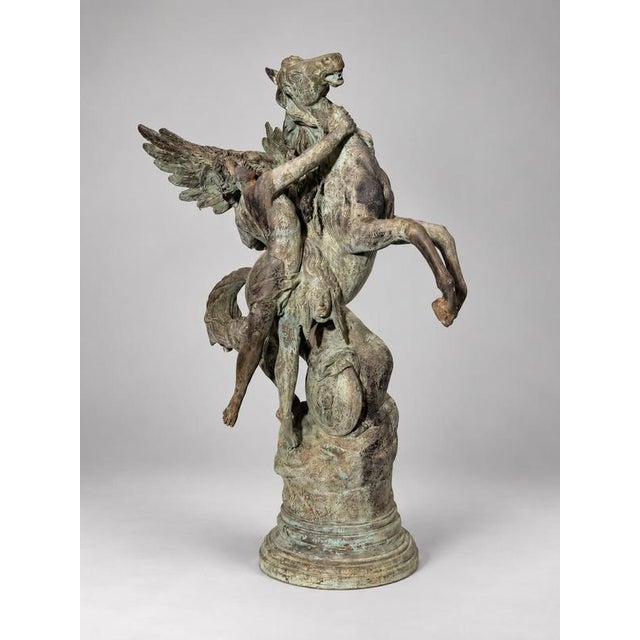 Metal Large Bronze Pegasus & Winged Figure Sculpture For Sale - Image 7 of 7