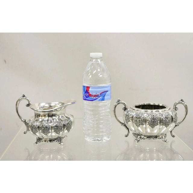 Vintage Victorian 1881 Rogers Canada Silver Plated Sugar Bowl and Creamer Set For Sale - Image 10 of 11