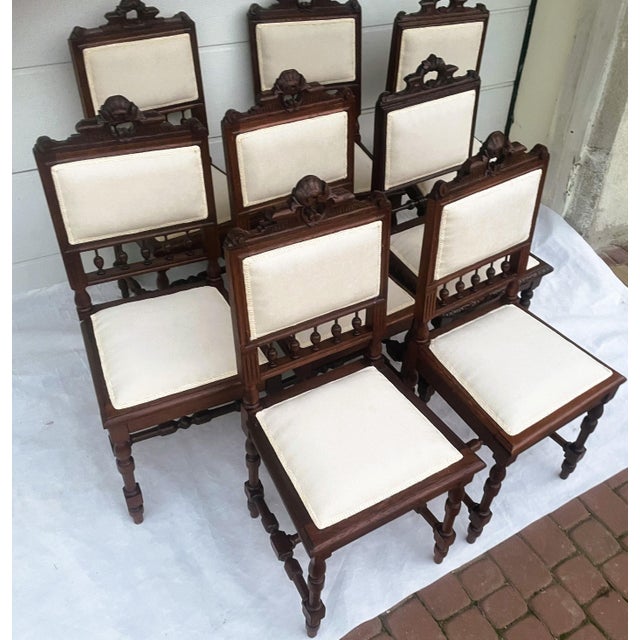 Neo-Renaissance Oak Chairs, 1900s, Set of 8 For Sale - Image 6 of 18