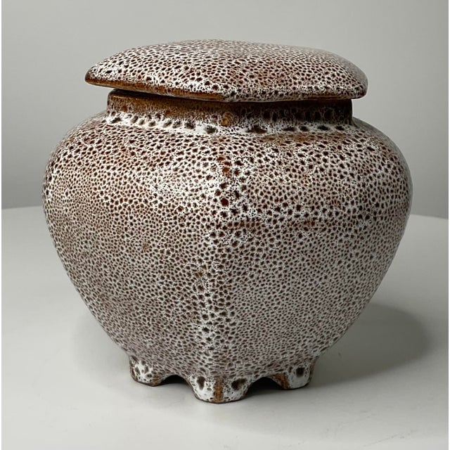 Ceramic Hexagonal Lidded Ginger Jar For Sale - Image 7 of 12