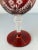 Vintage Bohemian Czech Hock Wine Glass Red Cut to Clear Crystal Stemware For Sale - Image 4 of 10