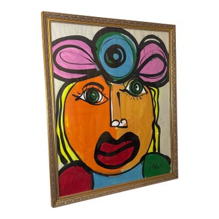 1970s Abstract Painting by Peter Keil, Framed For Sale