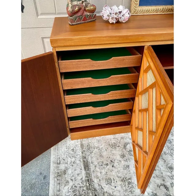 1980s Large Modern Style Chinese Chippendale Credenza or Sideboard For Sale - Image 11 of 11