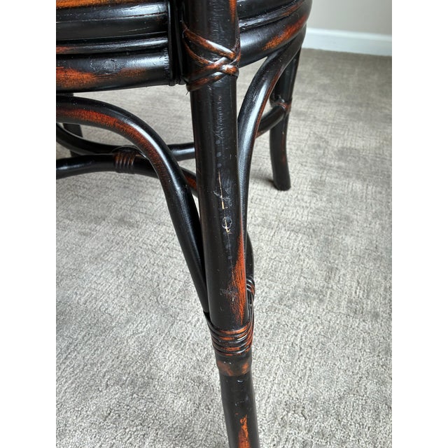 Vintage Hollywood Regency Faux Bamboo Chippendale Side Chair For Sale - Image 10 of 12