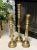 Metal Brass Floor Candle Sticks Fireplace Hearth Candle Holders- Set of 3 For Sale - Image 7 of 9