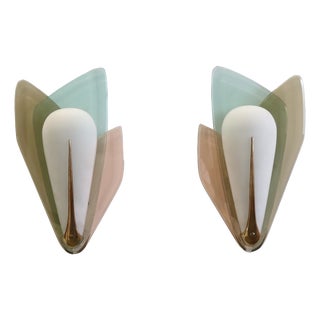 Vintage Wall Lights by Max Ingrand for Fontana Arte, Italy, 1955, Set of 2 For Sale