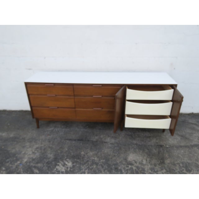 Wood American of Martinsville Mid Century Long Dresser Sideboard Bathroom Vanity 6297 For Sale - Image 7 of 18