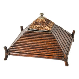 Vintage Striking Pagoda Pyramid Wooden Dresser Box For Sale