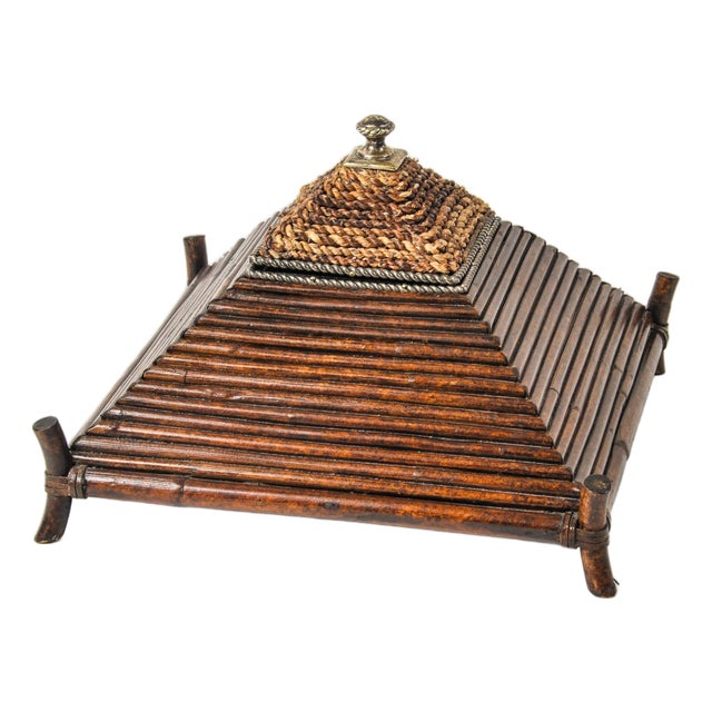 Vintage Striking Pagoda Pyramid Wooden Dresser Box For Sale
