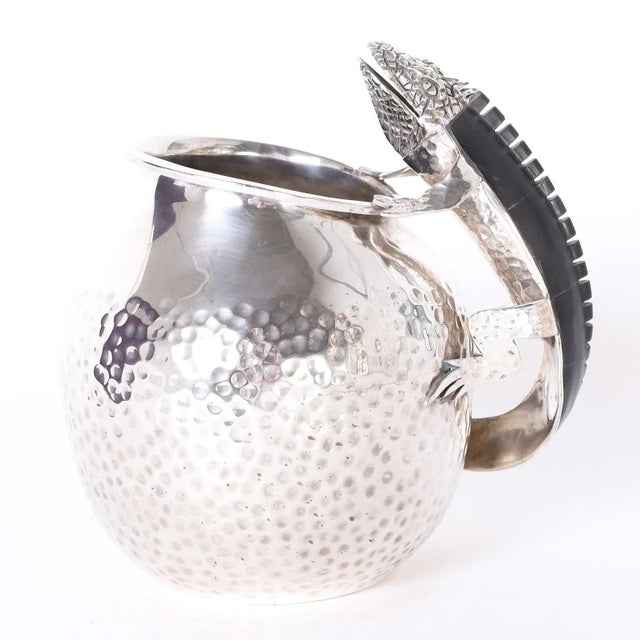 Metal Silver Plate Pitcher With Lizard Handle For Sale - Image 7 of 7