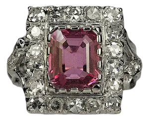 Vintage Pink Sapphire Ring, Size 4