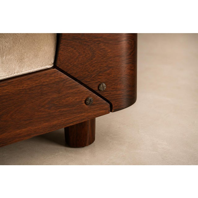 Pair of Brazilian Modern Rosewood and Mohair Armchairs by Bertomeu, 1960s For Sale - Image 16 of 18