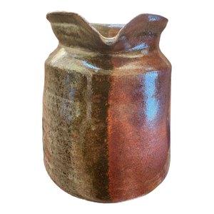 1970s Ann Campbell Studio Pottery Pitcher – Organic Earth Tone Glaze