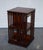 Revival Inlaid Revolving Bookcase End Table with Brown Aged Leather Top For Sale - Image 4 of 18