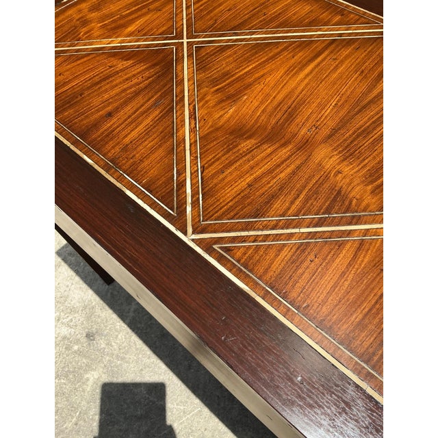 Vintage Alphonse Marina Carved Wood Console Table With Bone Inlay For Sale In West Palm - Image 6 of 14