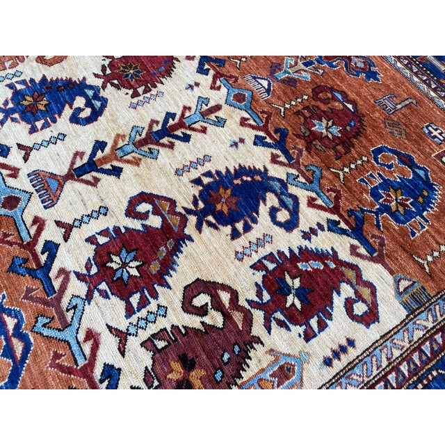 Textile Rust Kazak Style Hand-Knotted Wool Area Rug For Sale - Image 7 of 13