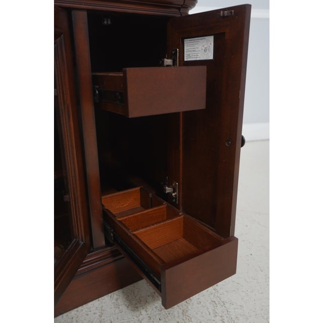 1990s Cherry Tv Media Cabinet W. Glass Doors For Sale - Image 5 of 18