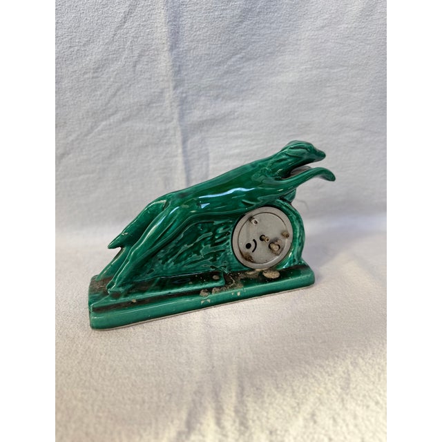 Art Deco Porcelain Greyhound Mantle Piece Original Clock For Sale - Image 4 of 9