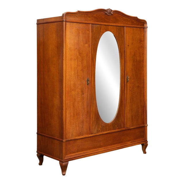 Art Nouveau Wardrobe in Walnut For Sale