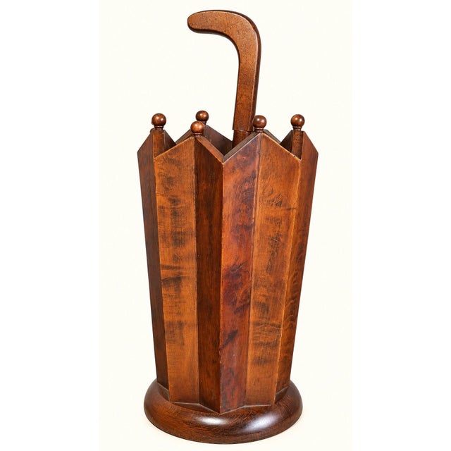 Art Deco Carved Wood Umbrella Stand, 1890s For Sale - Image 9 of 9