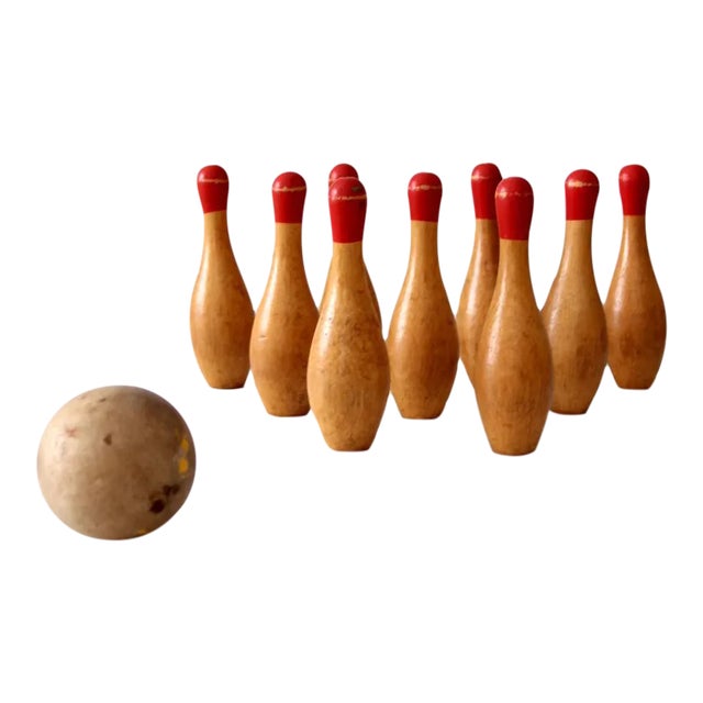 Antique Table Top Bowling Set For Sale