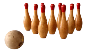 Antique Table Top Bowling Set
