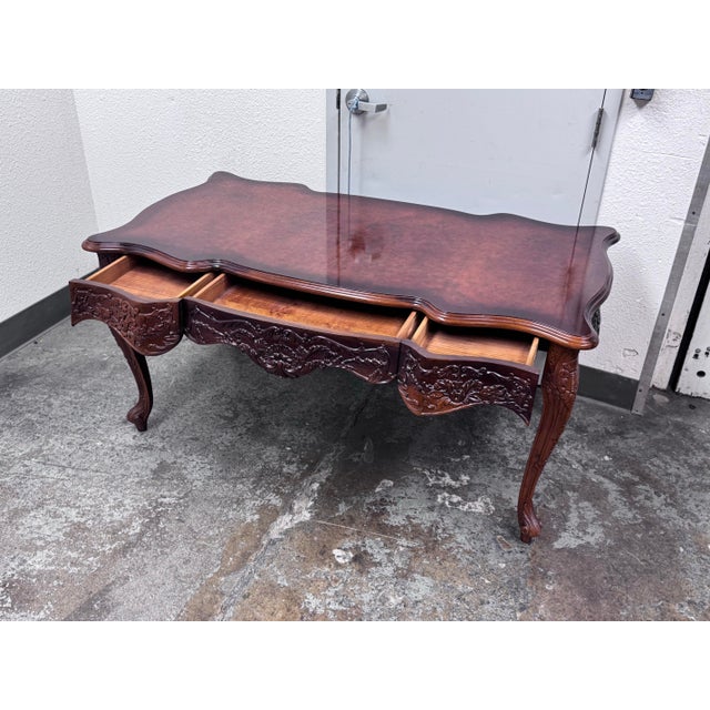 Vintage Renaissance Revival Rococo Style Desk For Sale - Image 10 of 12