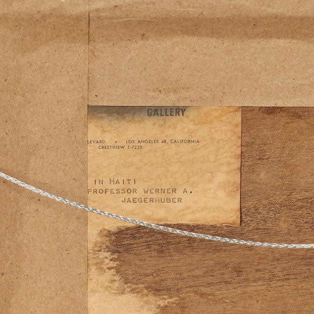 Pair of Tropical Haitian Paintings of Haitians at Work by Werner Jaegerhuber For Sale - Image 18 of 18