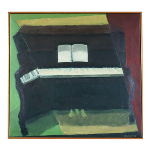 1978 Modernist 'The Piano' Vintage Swedish Expressive Still Life Oil Painting, Framed