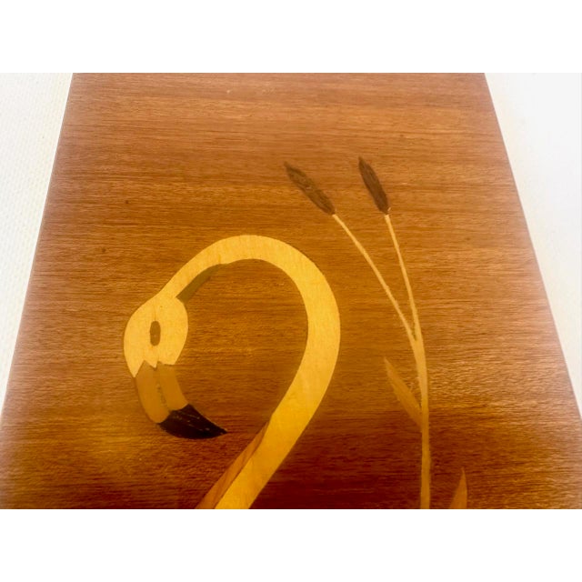 Mid-Century German Wooden Flamingo Wall Relief, 1960s For Sale - Image 4 of 8