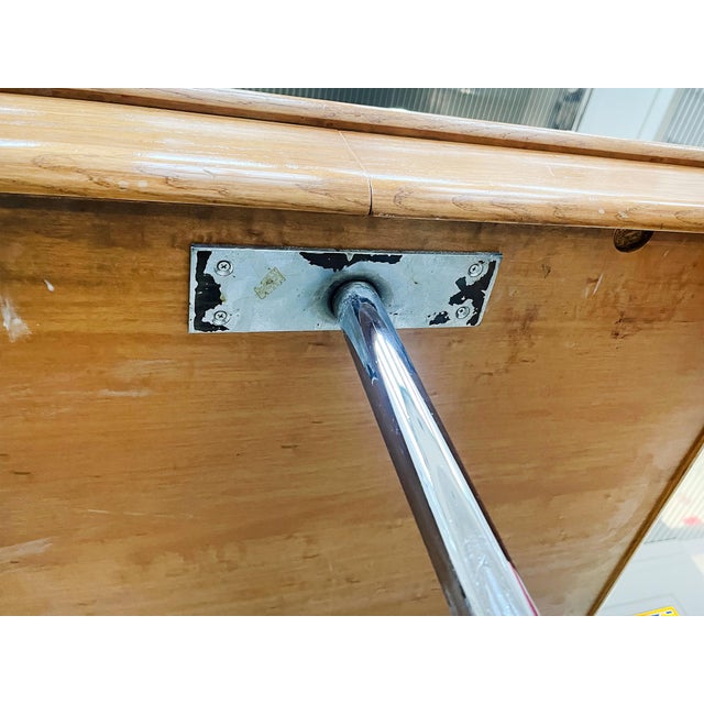 1970s Italian Ash & Nickel Desk For Sale - Image 14 of 16