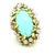 1960s 18k Gold Turquoise and Diamond Freeform Cocktail Ring, Size 7.5 For Sale - Image 11 of 17