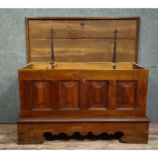 Wood Large Antique Walnut Chest, 1700s For Sale - Image 7 of 9