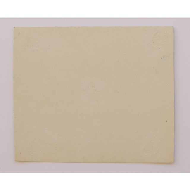 Mid-Century Swedish Outsider Folk-Art Original Drawing in Oil Pastels in Blue and Green on Top of Wax Crayon, scraped away...