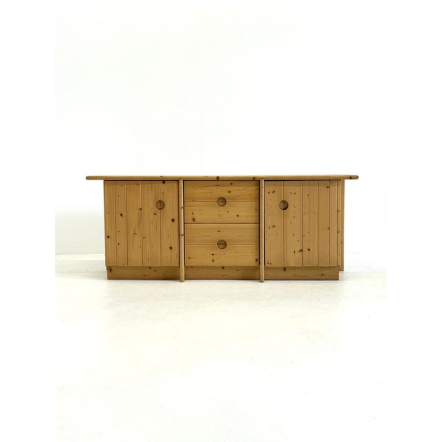 Pine Sideboard by Charlotte Perriand for Les Arcs, 1970s, in Good conditions. Designed 1970 to 1979