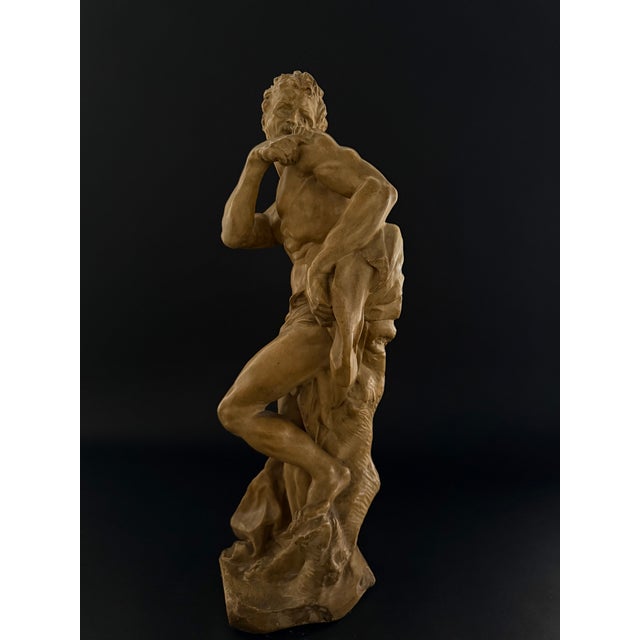 Stucco Sculpture Depicting a Faun, 20th Century, 1950s, Gesso For Sale - Image 3 of 16